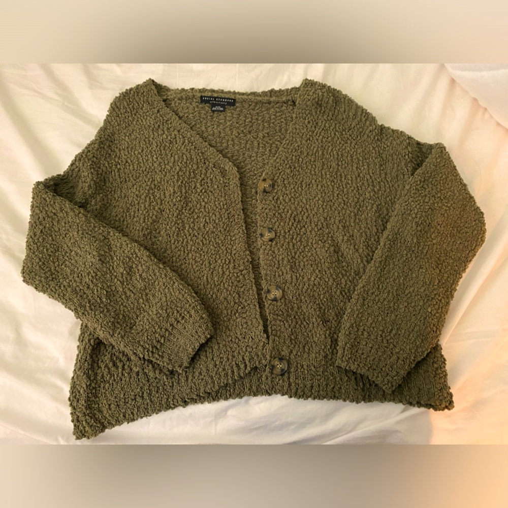 Green cardigan